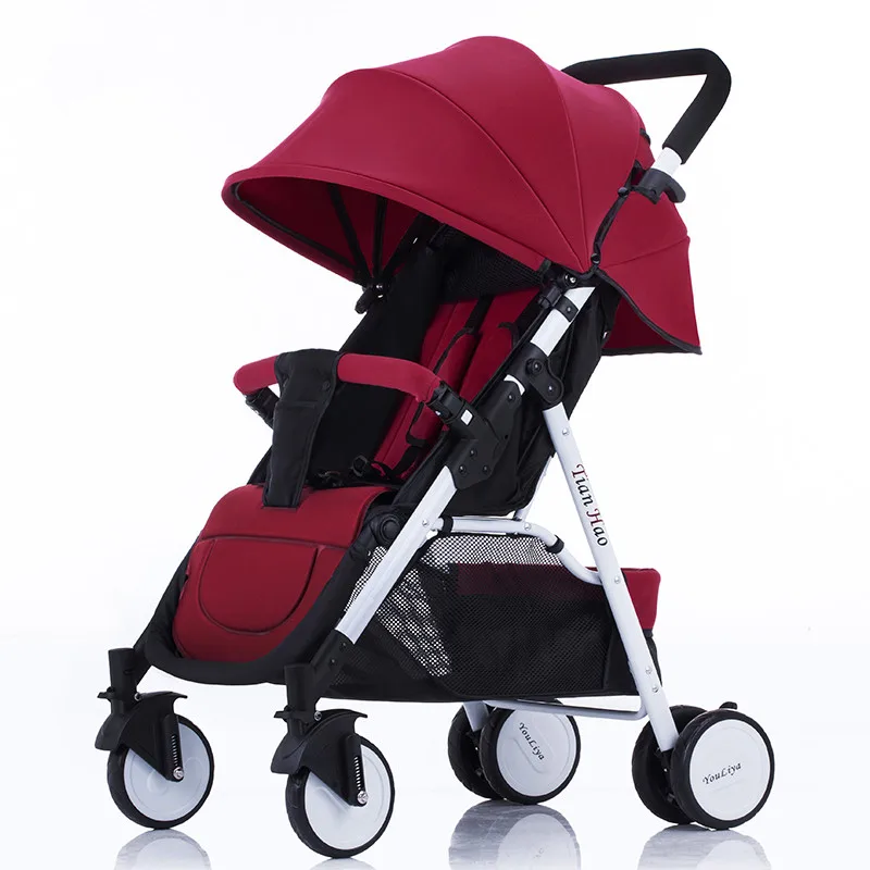 

6Kg Lightweight Baby Stroller High Landscape Four-wheeled Trolley Newborns Children Pushchair Foldable Portable Stroller Cart