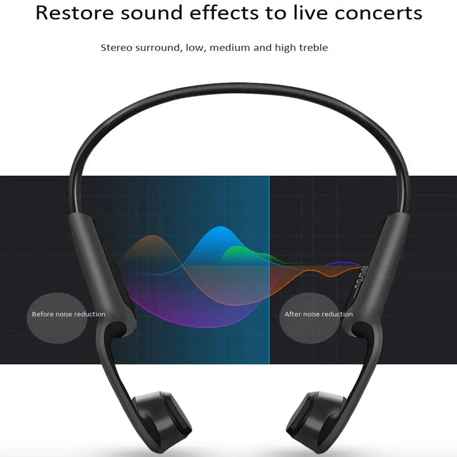 Sports Bluetooth Bone Conduction Earphones Stereo Headset NFC Wireless Headset Outdoor Hands free with Mic For Iphone X Running (4)