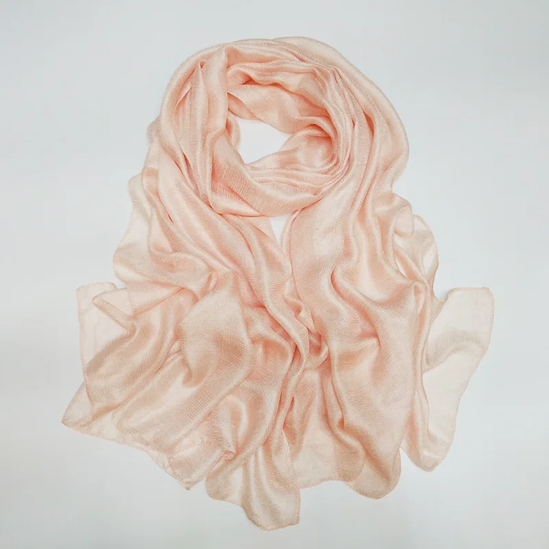 Летний Шелковый шарф для женщин, льняные шали, пляжный хиджаб, мусульманские шарфы/шарф - Цвет: snow