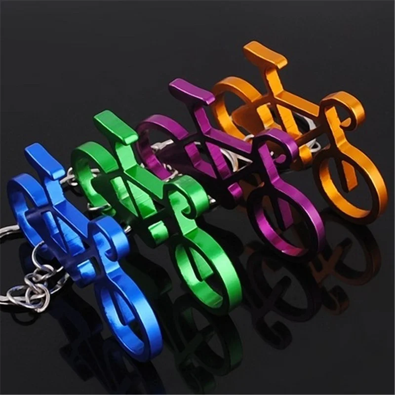 

1 PC Small Keyfob Bicycle Keyring Stainless Steel Bottle Opener Cycling Colorful Bicycle Metal Keychains Sports Souvenirs Tool