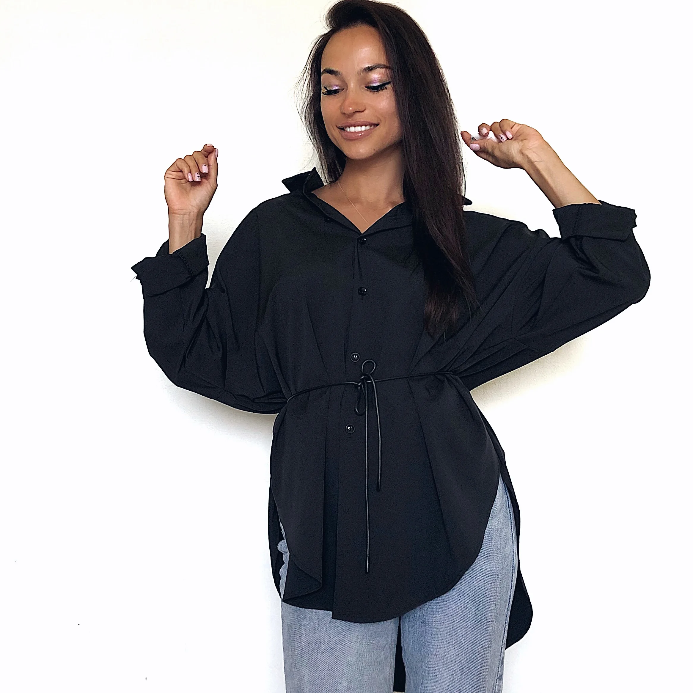  Black Blouse Women Oversize Plus Size Blouse Mujer Long Sleeve Women Tops Blusa Mujer 2019 Spring M