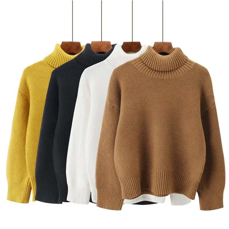 

Autumn winter acrylic turtleneck sweater for women 2018 high quality long sleeve casual elegant sueter mujer