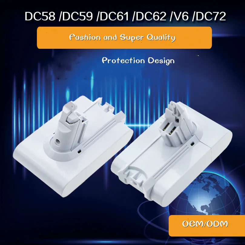 

2 X 21.6v 3500mAh Li-ion Battery Replacement for Power Tool DC58 DC59 DC61 DC62 animal DC72 DC74 V6 LED Light (White)