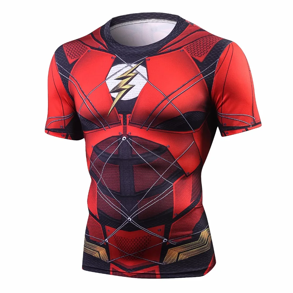 

Flash Tshirts Men Compression Shirts Tops The Flash T-shirts Fitness Tees Bodybuilding camiseta rashguard 2018