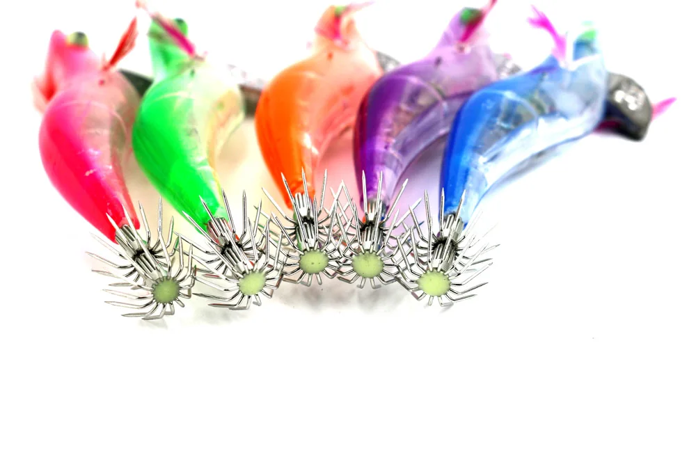 Eletrônico Camarão Pesca Iscas 12.8cm 29g Lulas Artificiais Ganchos Jigs Lula Isca Pena Chumbo Cabeça Tackles 10 Pçs 2 High Quality Esporte e Lazer
