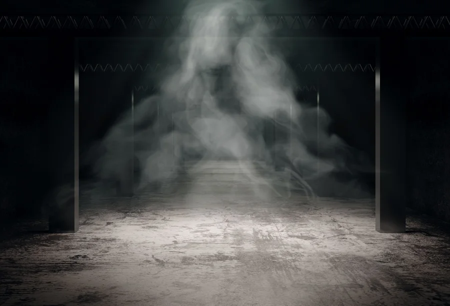 Laeacco Grungy Garage Smoke Mist Black Portrait Scene Baby