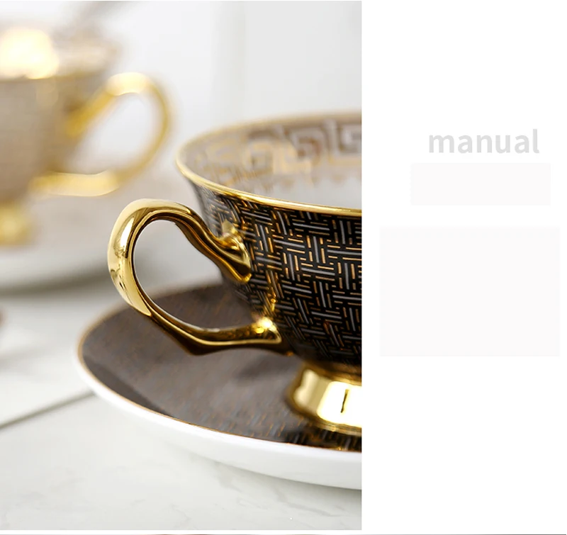 Высокое качество, костяной фарфор, чайная чашка, набор, Классическая сетка, пара, кофейная чашка, набор, европейская позолоченная кофейная чашка, послеобеденный чайный набор, посуда для напитков
