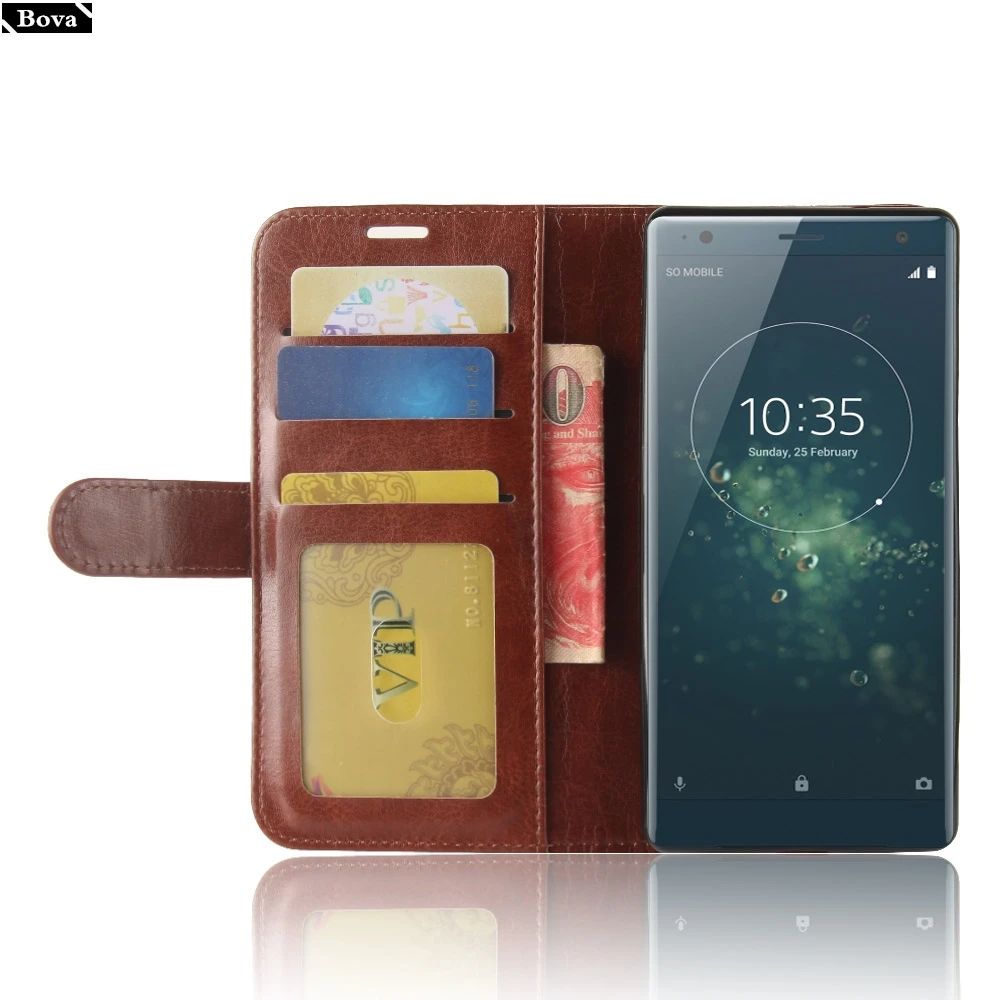 Чехол из искусственной кожи для Sony Xz2 5 7 дюйма чехол с держателем карт Xperia Compact 0