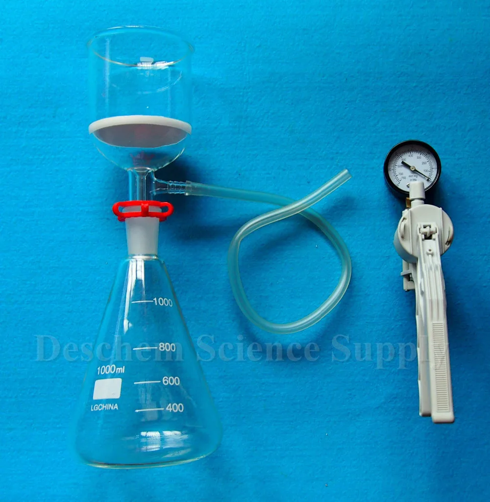 1000 мл 24/40 всасывающий фильтрующий блок воронка Buchner 1л Erlenmeyer фляга и вакуумный