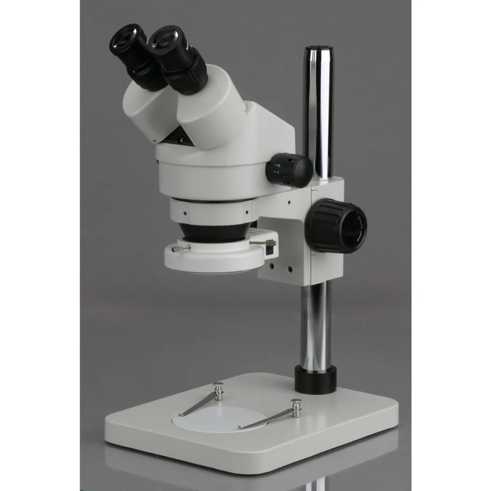 Стерео микроскоп бинокулярный-поставка AmScope 7X-45X стерео микроскоп бинокулярный с 1" столб стоять и четырёхъядерный 64-разрядный процессор светодиодный Кольцевая вспышка