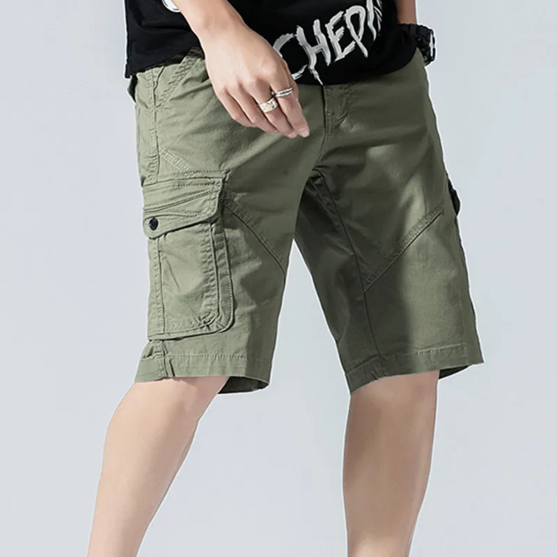 70% OFF 2019 New Men's Cargo Shorts Summer Men's Leisure Shorts Quality Elastic Waist Fashion Brand Shorts Youth Pop Men's Shorts