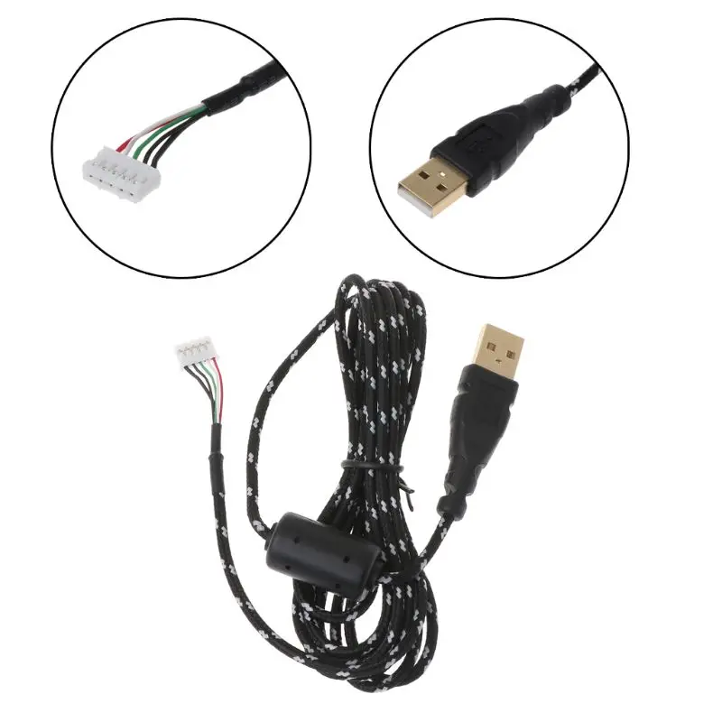 

Gold Plated Durable Nylon Braided USB Mouse Cable for Optical Microsoft IO1.1 IE3.0 IntelliMouse
