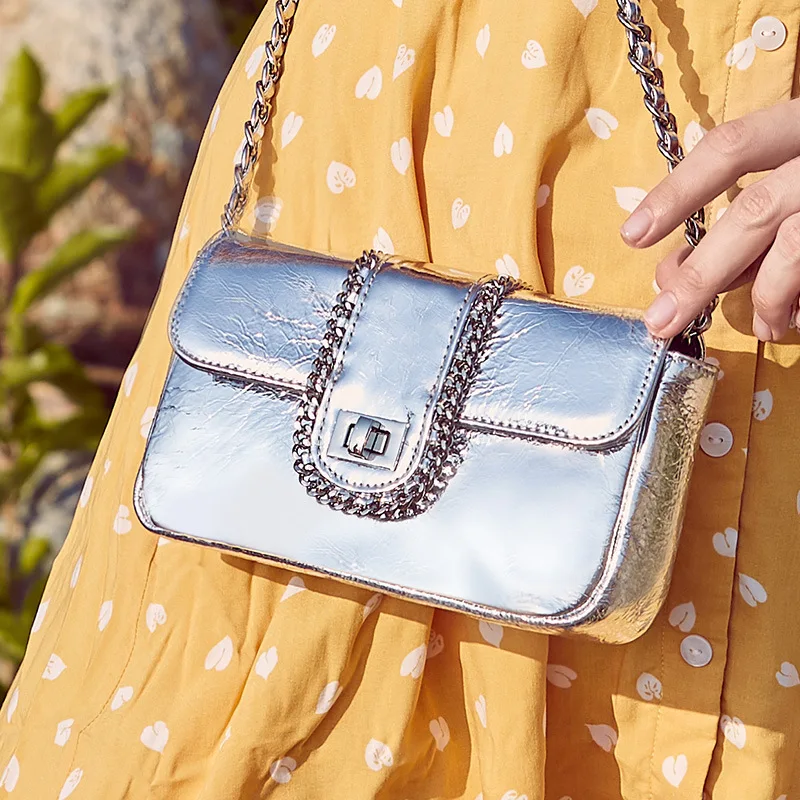 

MiiKLN Bag Summer Small Fresh Messenger Leather Handbags New Fashion Single Shoulder Chain Small Square Bag Wild