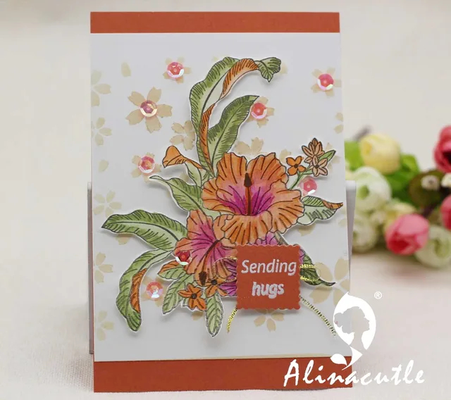 alinacraft clear stamps floral