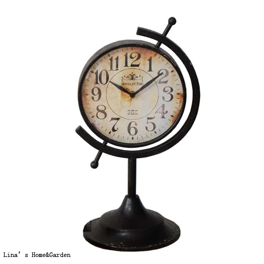 vintage antique handcrafted metal retro desk clockDesk & Table Clocks