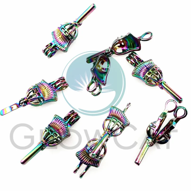 5X Радужная щетка жемчужная клетка фотоподвеска медальон с рассеивателем