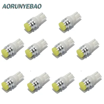 

AORUNYEBAO 10X super bright White Led Car Light Source 168 194 2825 W5W T10 COB LED Parking Lights lamp Bulbs 12V LED for auto