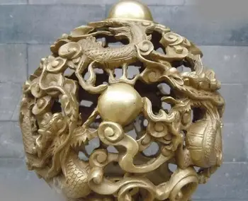 

14 "Chinese cobre bronze dragon phoenix Escultura
