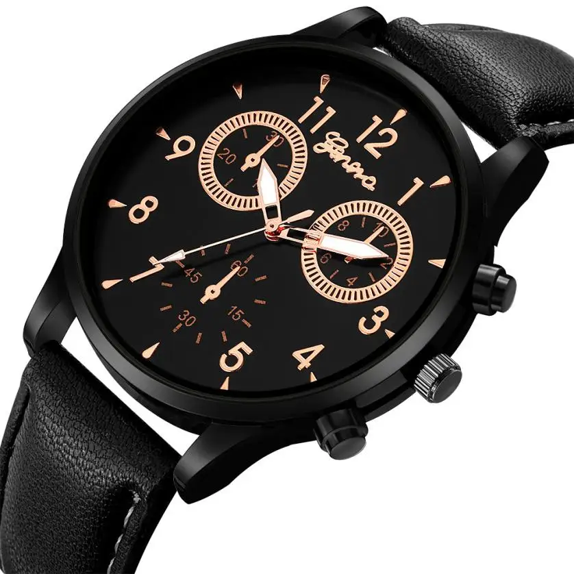 5001 высококачественные мужские часы для отдыха, модные мужские кожаные военные повседневные Аналоговые кварцевые наручные часы, деловые часы