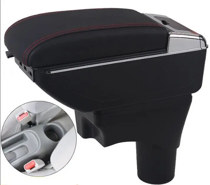 For Nissan Sunny/Versa armrest box PU Leather central Store content box