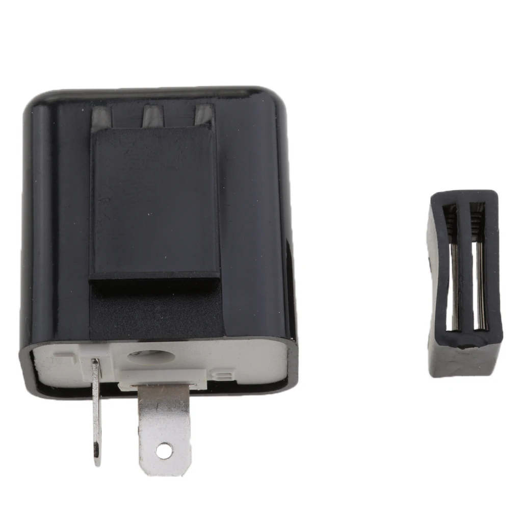 DC 12V  2-Pin Adjustable LED Indicator Electronic Flasher Relay  Turn Signal Indicator for Motorcycle Motorbike fix Black