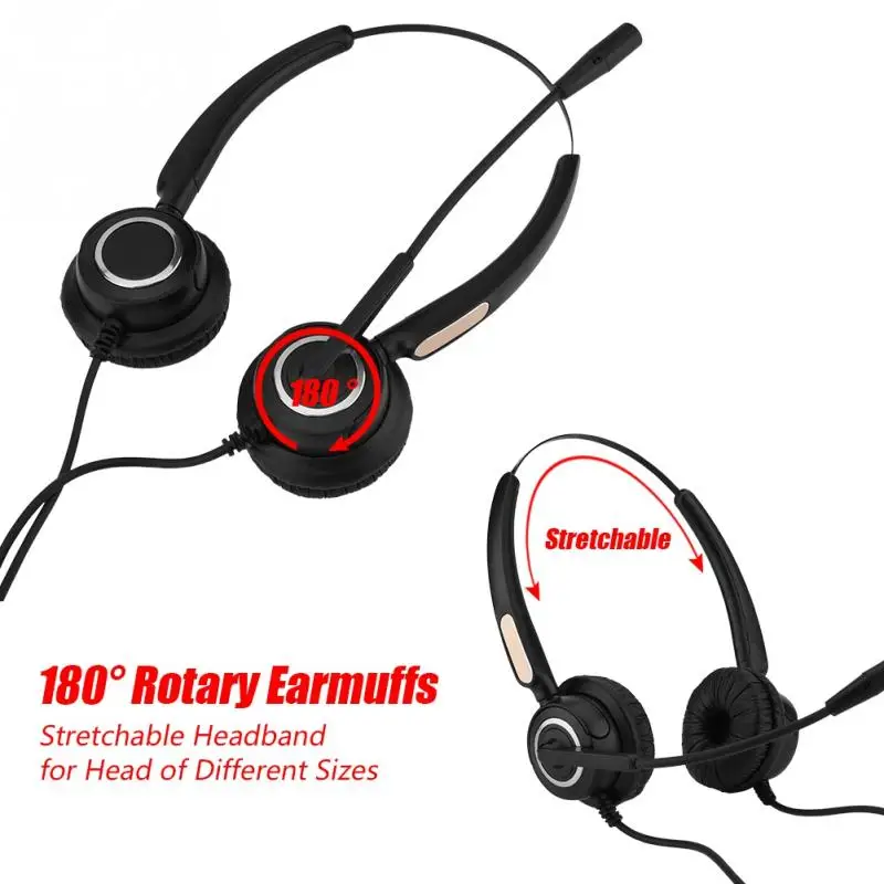 Hands free Headphones USB Plug Headset call center computer customer