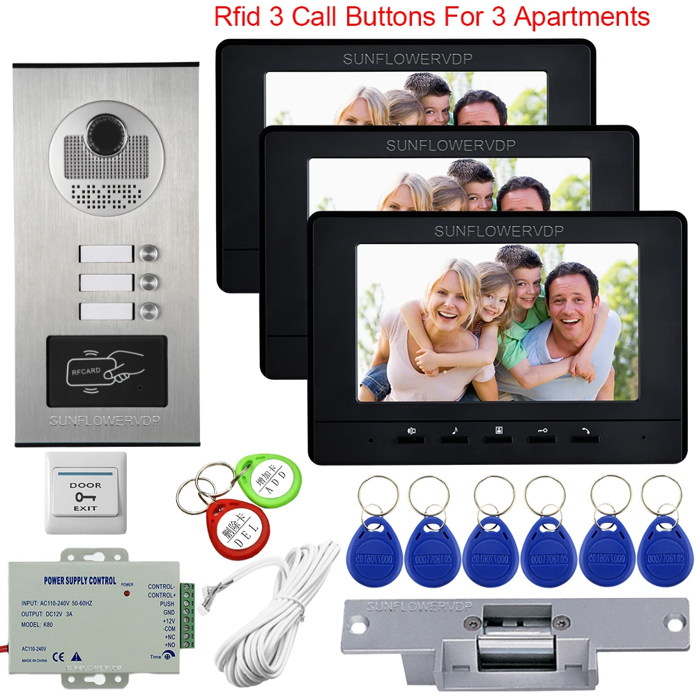 Video Intercom for a Private House Video Door Entry System for Home The Keys to The Intercom Access Control Electric Strike Lock