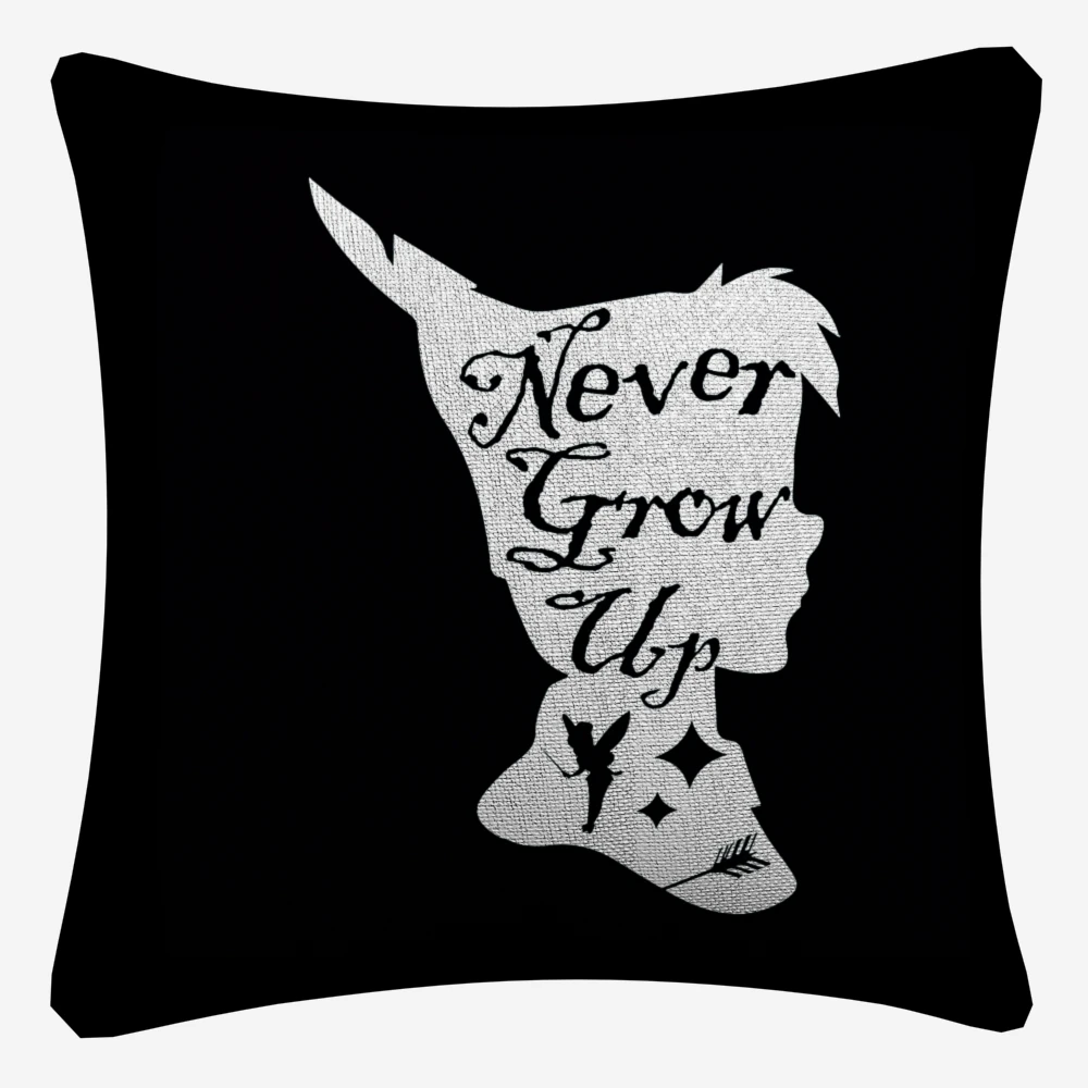 Never Grow Up мультфильм Отправить предложение Декоративные хлопок лен подушки Чехлы для мангала 45 x см 45 см Мягкая Наволочка диван домашний