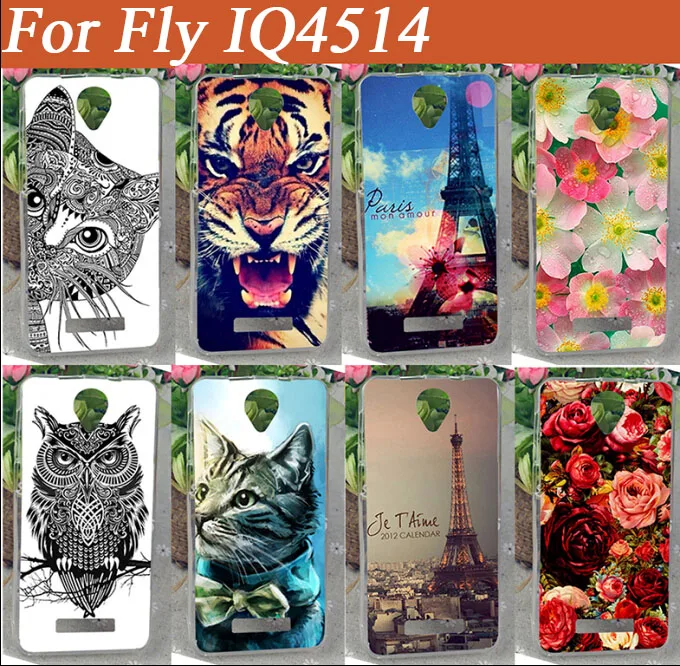 Хит продаж модный разноцветный чехол для FLY IQ4514 EVO Tech 4 покрашенный кошка Лев