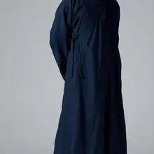 Унисекс Осень и весна хлопок и лен монах костюм медитация платье униформа для боевых единоборств Шаолиньское Кунг-фу халат Темный blueYXS01