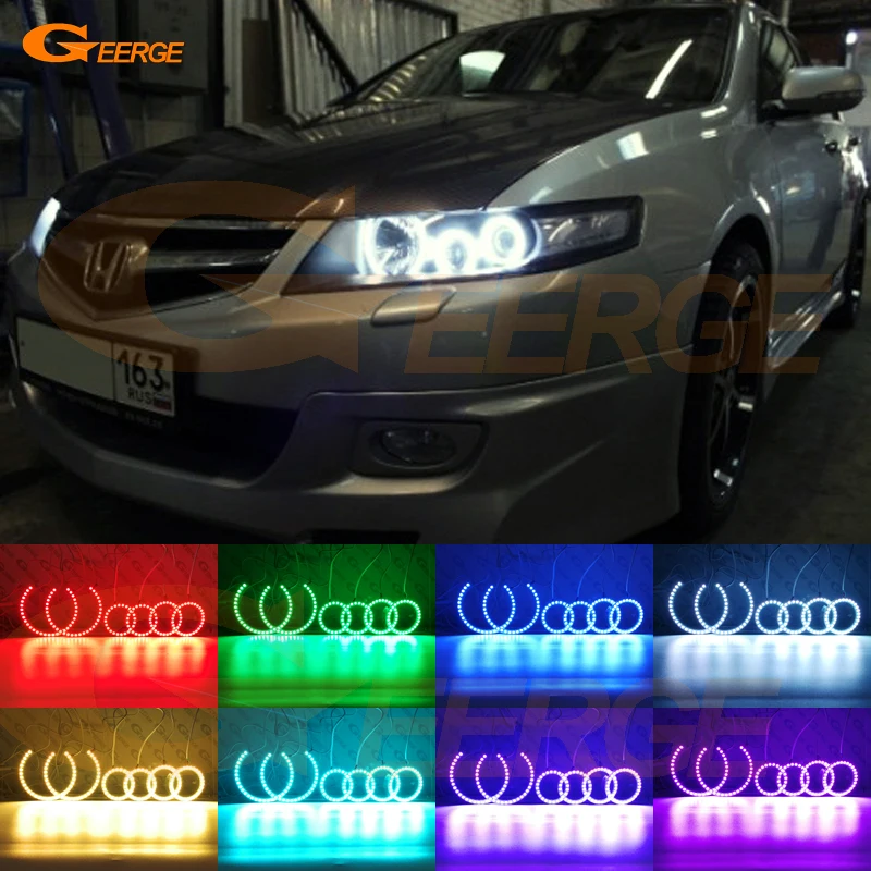 For honda accord CL7 CL9 CM2 2002 2003 2004 2005 2006 2007 Excellent Angel Eyes Multi-Color Ultra bright RGB LED Angel Eyes kit for chrysler voyager grand voyager 2005 2006 2007 excellent ultra bright rgb multi color led angel eyes halo rings led light