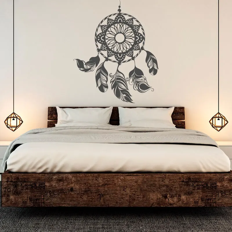 

Dream catcher bohemian style applique feather wall decal interior decoration bedroom living room poster wall decal mural ZM03