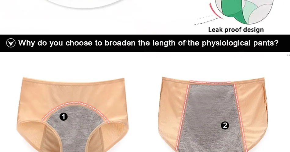 Menstrual Period High Waist Underwear Women Cotton Panties Ladies Seamless Lengthen Panties Physiological Leakproof Female Pants Briefs (15)