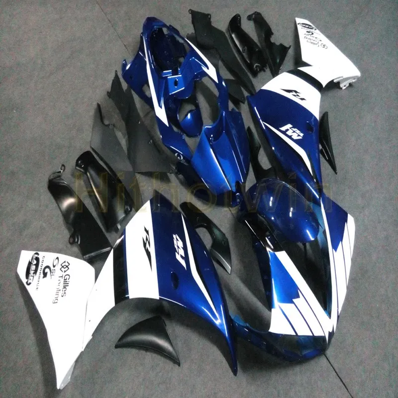 Пользовательские YZFR1 2009-2011 ABS полные комплекты обтекателей для Yamaha YZF R1 2009 2010 2011 ABS Пластиковый обтекатель+ винты+ синий M2 - Цвет: E