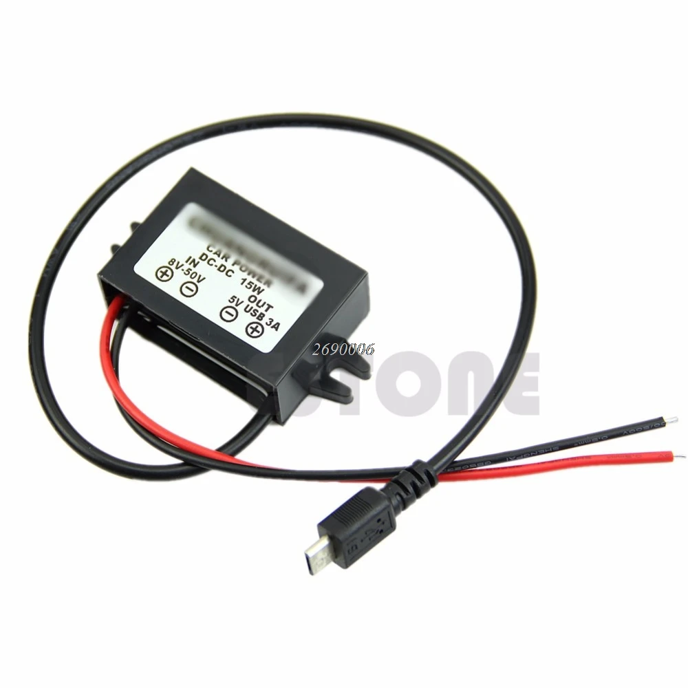 

Supply Power Converter DC DC Module 8-50V to 5V Micro USB OUTPUT 12V/24V to 5V