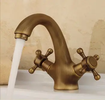 

High quality Bathroom Faucet Single Handle Deck Mount Basin Vessel Sink Mixer Tap All copper European retro faucet