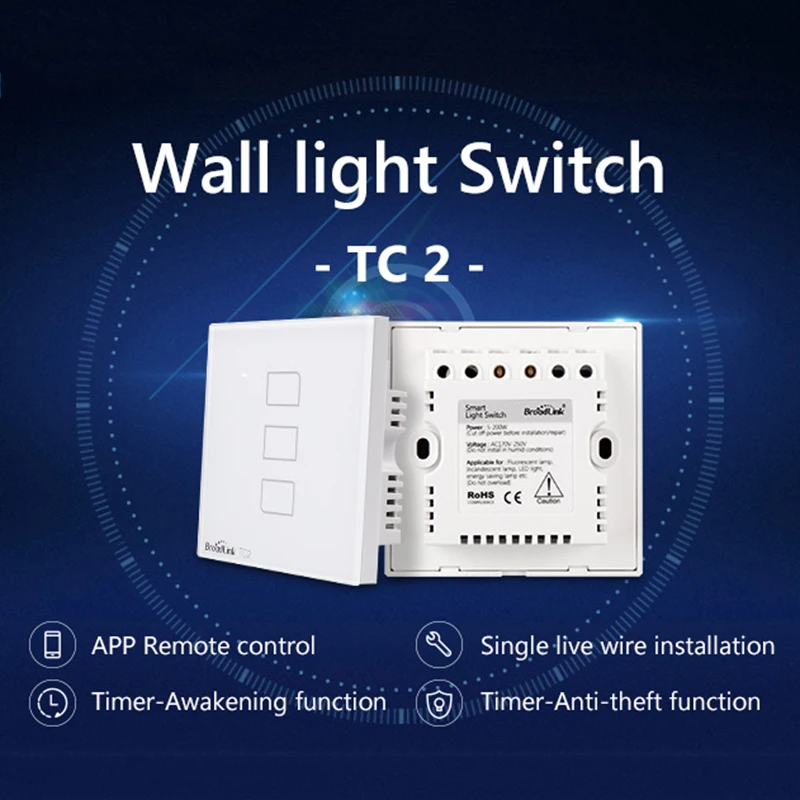 Broadlink TC2 WiFi переключатель света ЕС/Великобритания стандарт Domotica настенный сенсорный выключатель панель 433 МГц умный дом автоматизация через приложение для смартфона
