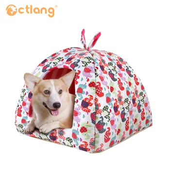 

Warm Mongolian Yurts Shape Cave Foldable Dog Bed Cat Castle Bone Puppy House Litte Dog Tent Kennel Nest Small Dog Kitten Cushion