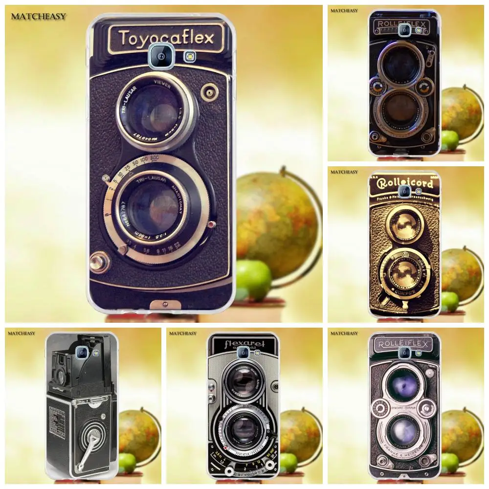 Oedmeb Rolleiflex винтажная Ретро камера для Samsung Galaxy A3 A5 A7 J1 J2 J3 J5 J7 2015 2016 2017 Мягкий ТПУ