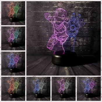 

Iron Man Marvel Mix 3D Lamp 7 Color Led Gradient Night Light Kids Table Child Baby Sleeping Festival Birthday Christmas Gifts