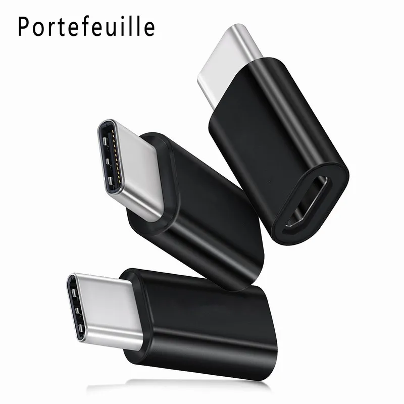 3PCS Portefeuille Type C Adapter Micro USB to USB C Adapter Data Syncing Charging For Samsung Galaxy S8 Plus OnePlus 5 3 Charger (4)
