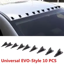 10 шт. углерода/черный PP универсальный EVO-Стиль крыши Акула плавники спойлер крыло вихревой передний бампер сплиттер