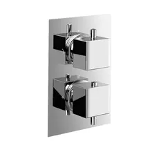 High Flow Brass Concealed Thermostatic Shower Valve Mixer Tap faucet 2 Dial 2 Way – Square 2 Way Mixer Faucet Cartridges11-103