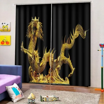 

Customize Noble royal family animal Blackout 3D Window Curtains For Living Room Bedroom Home Decoration Window Curtain