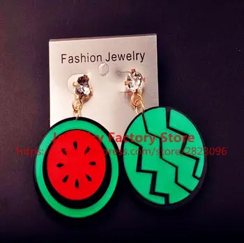 

200sets /lot exclusive watermelon style earrings fashion lady green watermelon earrings wholesale jewelry for women stylish