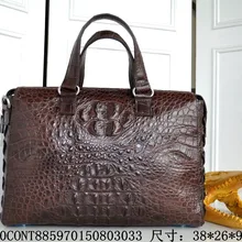 Модный мужской портфель из натуральной крокодиловой кожи, сумка для ноутбука, подлинный портфель на молнии из крокодиловой кожи