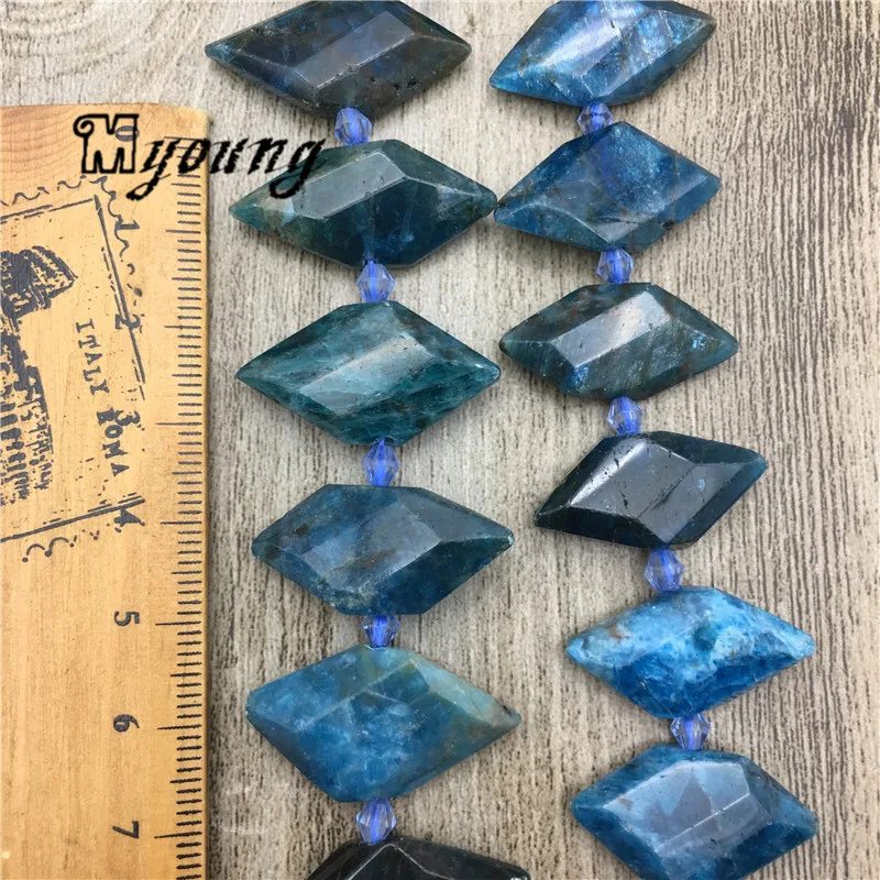 Faceted форма граненый Apatite космические бусины, камни камень кварц, друза ломтик просверленная Подвеска бусины MY2058