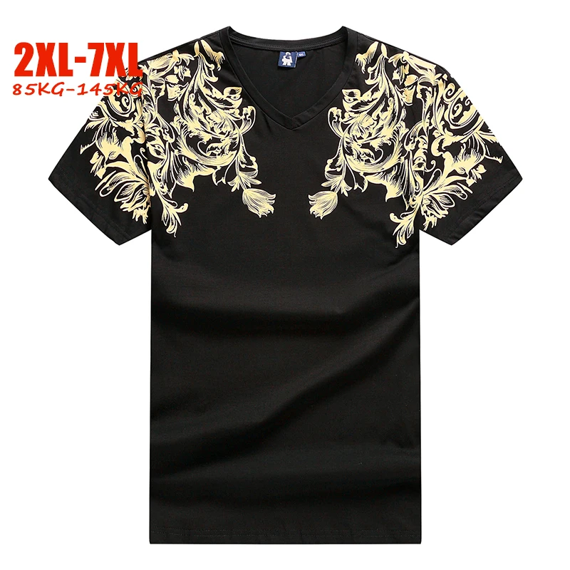 Большие размеры для мужчин футболка 5XL 6XL 7XL летние Модная футболка homme высококачественные большие сужающаяся к талии футболка с v-образной горловиной футболка для мужчин