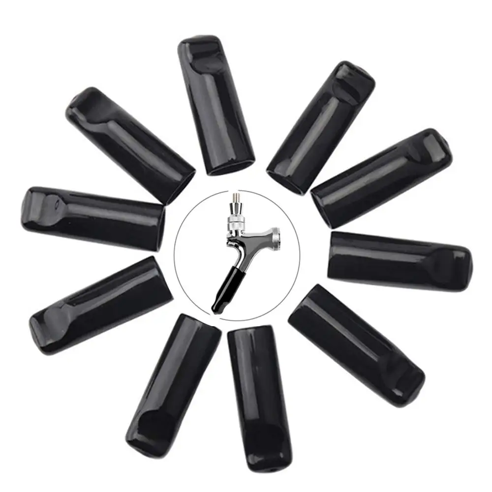 black pack of 10 Пивной Кран Крышка проект кран бочонок колпачки резиновые коснитесь пустышка крышка на гусак смесителя 10 шт - Цвет: black pack of 10