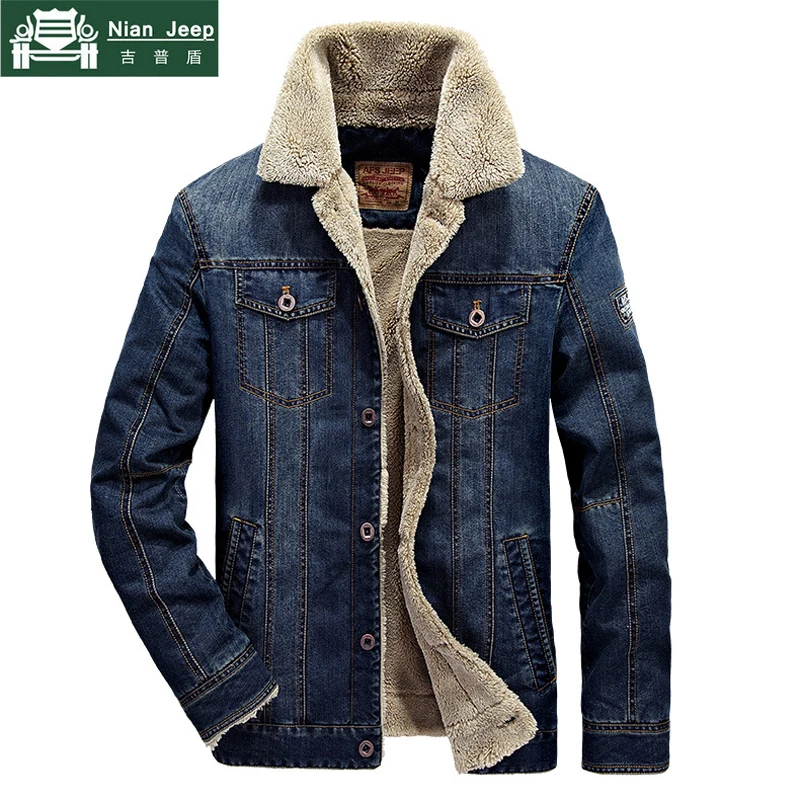

New 2018 Denim Jacket Men Brand Casual Jacket Fashion Mens Jeans Jacket Thick Warm Winter Outwear Male Cowboy Clothing M-4XL